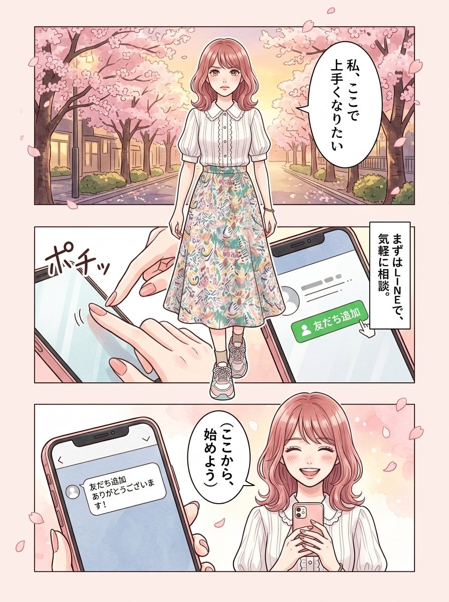 最終話：まずは、LINEから　公式LINEに登録するアカリ